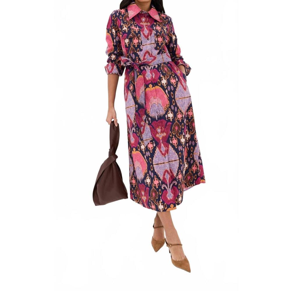 NEW FIGUE bassa dress in fan ikat true navy - Picture 4 of 5